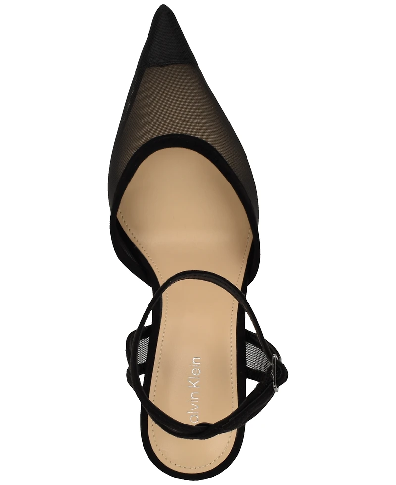 Calvin Klein Women's Ozala Mesh Ankle Strap Stiletto Pumps
