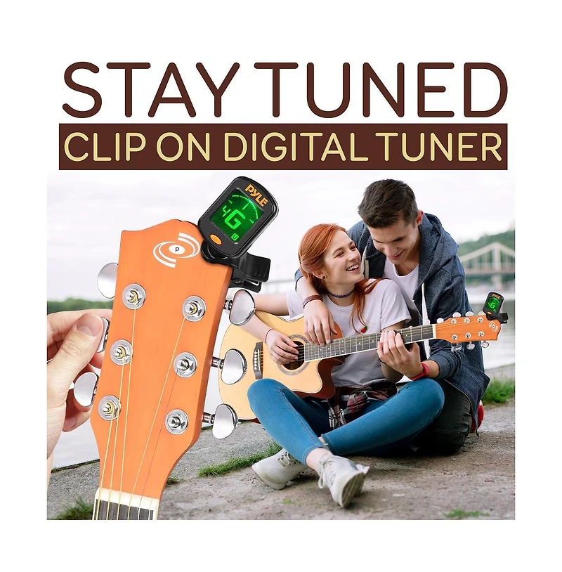 Pyle 36" 3/4 Scale Acoustic Guitar Kit - 6-String Cutaway Body with Accessories, Orange (PGA550CAOR)