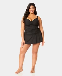 Anne Cole Plus Size Shirred Tankini Top