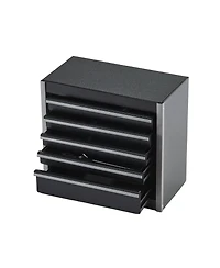 Mecale Metal Tool Box, 8.6", Portable 5-Drawer Chest, Eva Liners, Pp Feet, Ball-Bearing Slides, Powder-Coat, Black