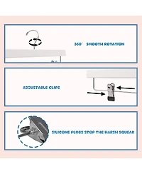 BP4U 12-Pack Wooden Pants Hangers with Adjustable Clips