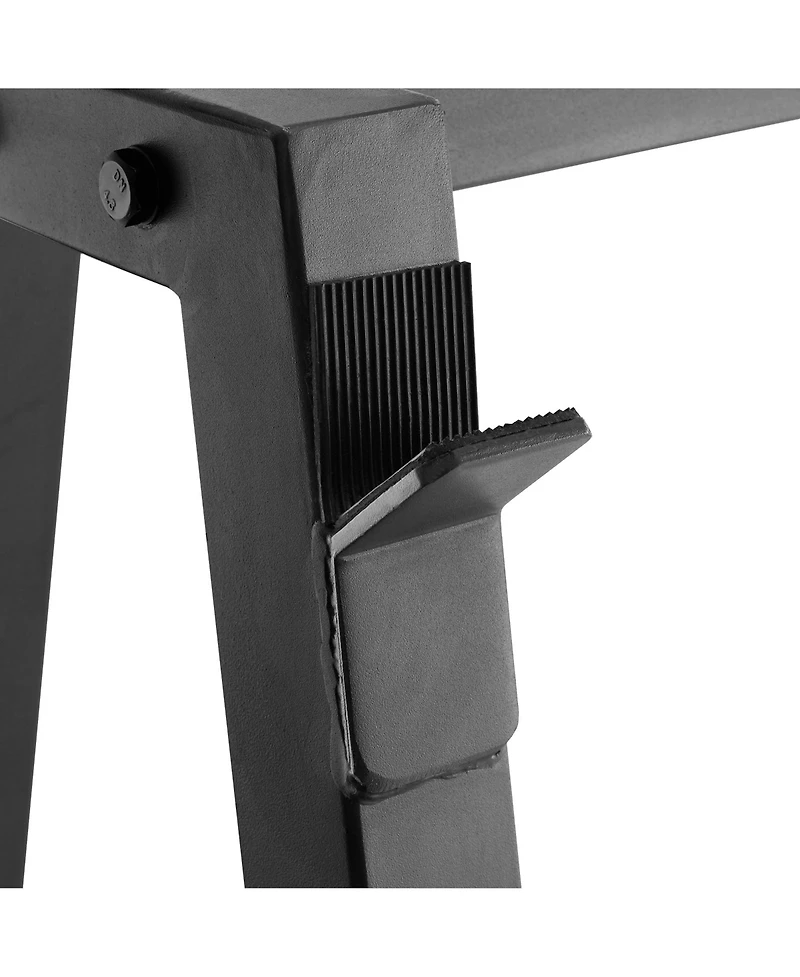 Philosophy Gym 10-Bar Fixed Barbell Weight Rack - Heavy-Duty Storage Holder for Straight & Ez Curl Pre-Weighted Bars