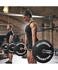 Philosophy Gym Set of 2 Olympic 2-Inch Rubber Bumper Plates ( Lb each) Black