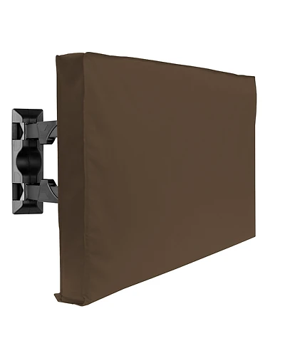 Outdoor Tv Cover - 65" Model For 63'' - 67" Flat Screens - Slim Fit - Weatherproof Weather Dust Resistant Television Protector - Brown