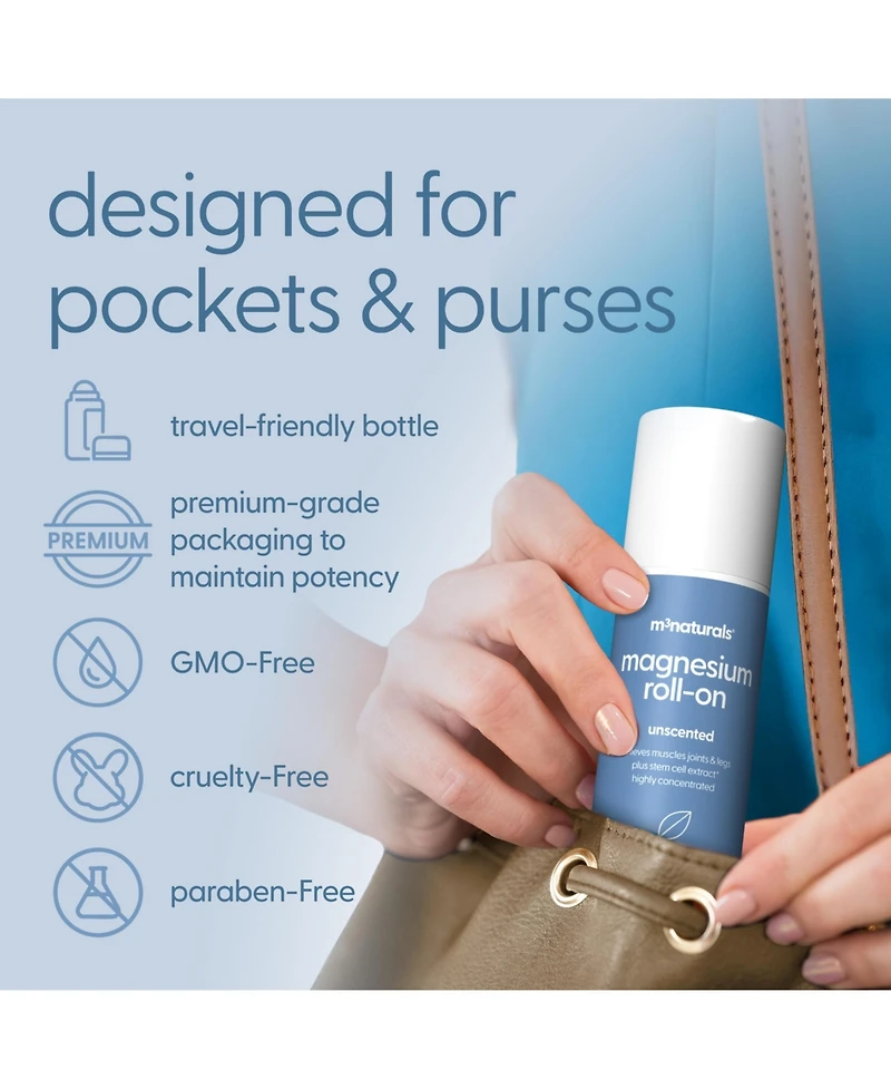 M3 Naturals Magnesium Oil Roll On, 1ct