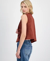 And Now This Women's Faux-Suede Open-Front Vest, Macy's Exclusive