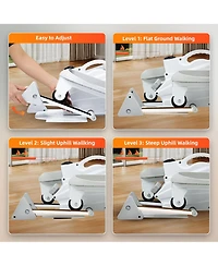 Ksports Mini Elliptical Machine with 3-Level Incline and Led Display, White