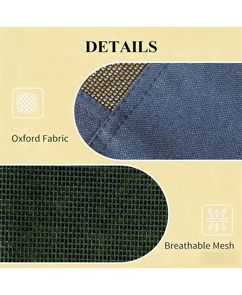 Aostirmotor Elevated Portable Dog Cot with Pad and legs in Dark Blue