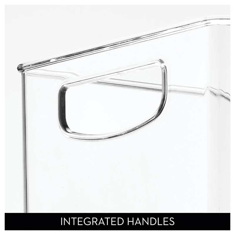iDesign Plastic Stackable Pantry Bins with Handles, Set of 2, Clear