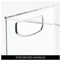 iDesign Plastic Stackable Pantry Bins with Handles, Set of 2, Clear
