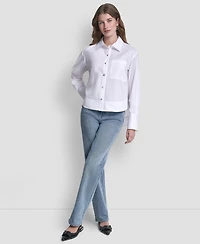 Dkny Jeans Women's Long-Sleeve Button Front Shirt
