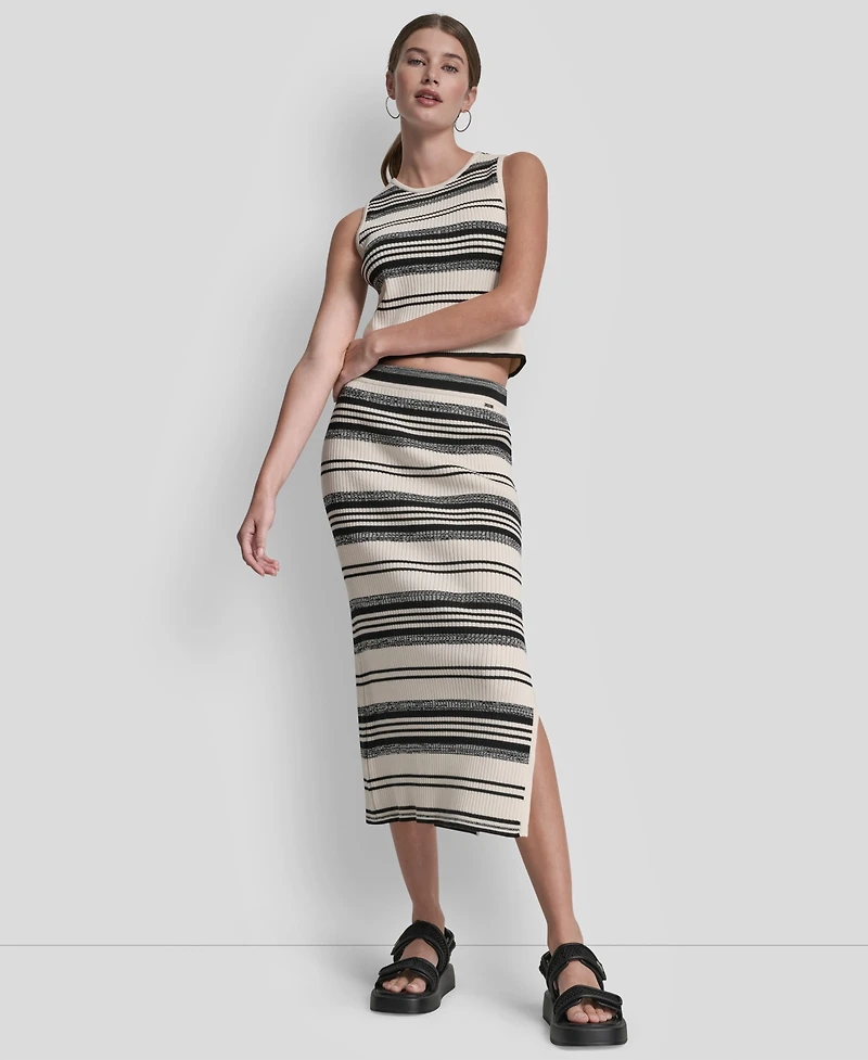 Dkny Jeans Women's Sleeveless Crewneck Rib Sweater