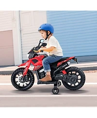 Sugift 12V Kids Electric Motorcycle with Detachable Training Wheels