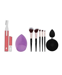 Pursonic Complete Beauty Tool Kit – 7 Brushes, Blending Sponge & Precision Eyelash Trimmer