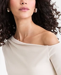 I.n.c. International Concepts Women's Long Sleeve Off-the-Shoulder Knit Top, Macy's Exclusive