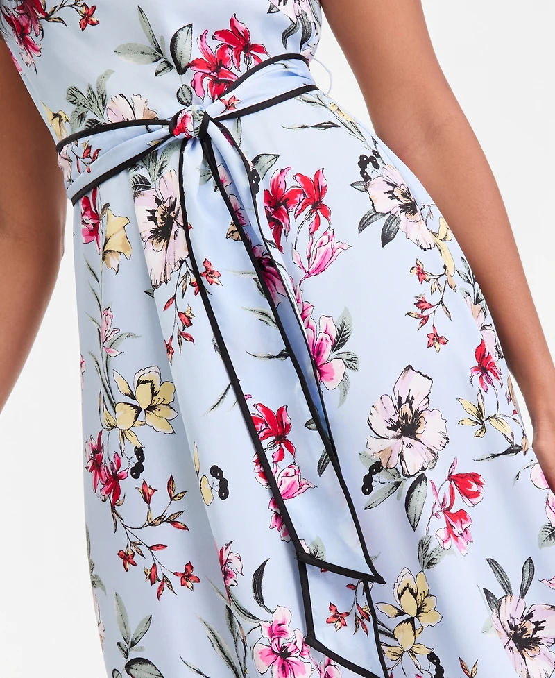 I.n.c. International Concepts Women's Sleeveless Floral Cowl-Neck Dress, Macy's Exclusive