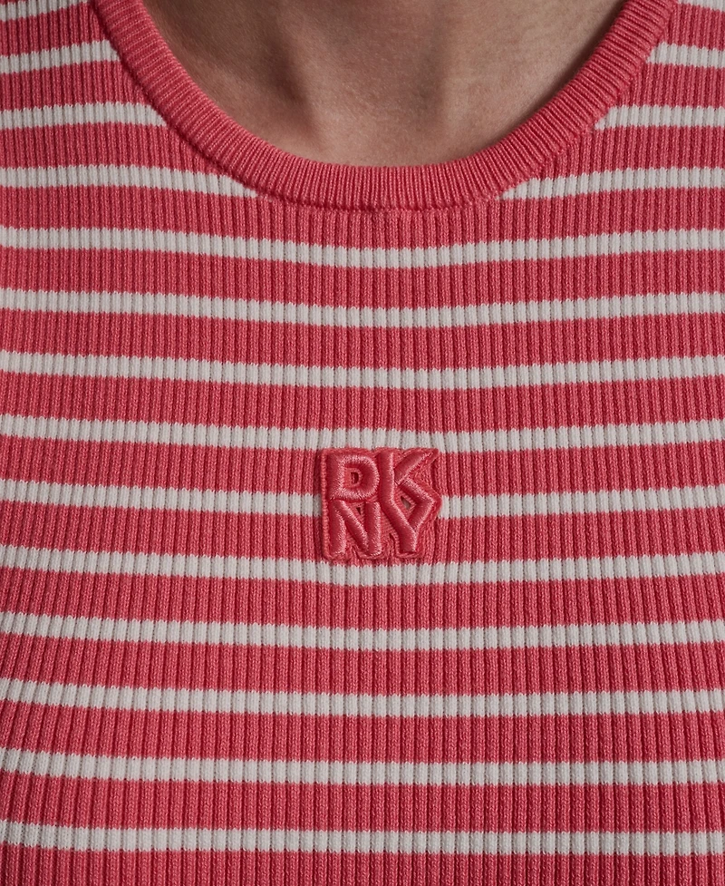 Dkny Jeans Women's Crewneck Striped Top