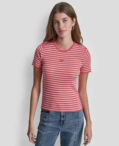 Dkny Jeans Women's Crewneck Striped Top