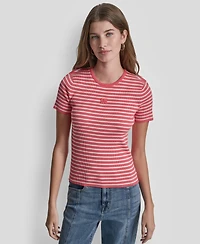 Dkny Jeans Women's Crewneck Striped Top