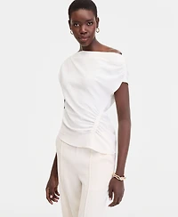 I.n.c. International Concepts Women's Short Sleeve Asymmetric Blouse, Macy's Exclusive