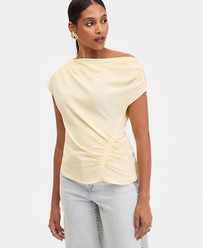 I.n.c. International Concepts Women's Short Sleeve Asymmetric Blouse, Macy's Exclusive