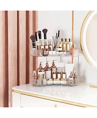 Yigii 2-Tier Corner Bathroom Organizer with Brush Holders