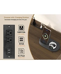 Gaomon Rattan Nightstand with Drawers