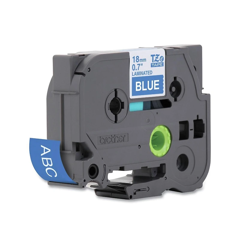 Brother P-Touch TZE545 0.7 in. x 26.2 ft. TZe Standard Adhesive Laminated Labeling Tape - White on Blue