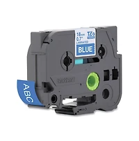 Brother P-Touch TZE545 0.7 in. x 26.2 ft. TZe Standard Adhesive Laminated Labeling Tape - White on Blue