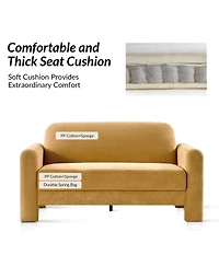 Hulala Home Shelbi 59.5" Modern Curved Chenille Loveseat Sofa