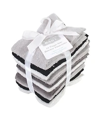 Hudson Baby Unisex Rayon from Bamboo Woven Washcloths 12pk, Black White