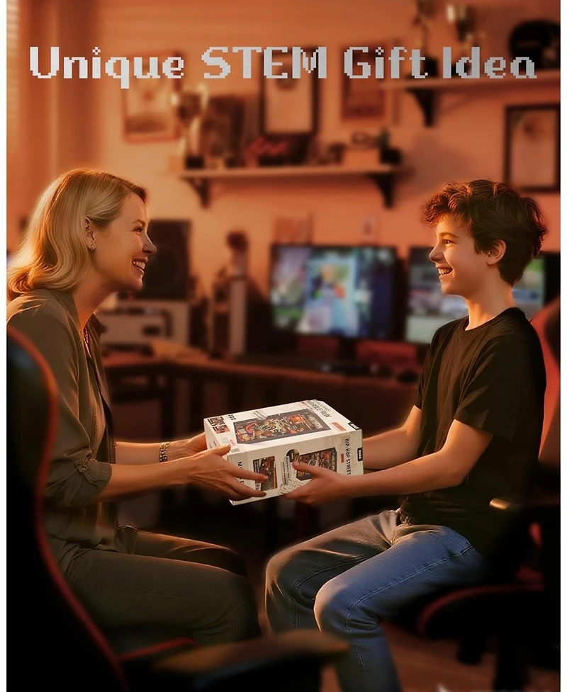 Robotime 3D Puzzle, Electric Marble Run Model Kits, Parallel World Hip-hop Street, Desk Decoration, Building Sets for Adults Boys Girls Birthday Gifts