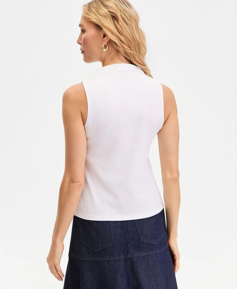 I.n.c. International Concepts Women's High-Neck Rib-Knit Sleeveless Top, Macy's Exclusive