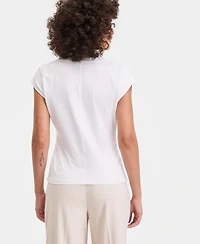 I.n.c. International Concepts Women's Cap-Sleeve V-Neck T-Shirt, Macy's Exclusive