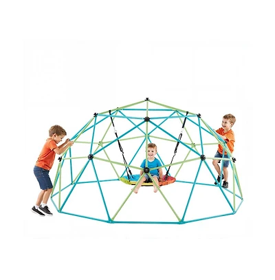Slickblue Climbing Dome, 10FT Geometric Dome Climber with Saucer Swing