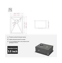 flynama 15x20x9inch Undermount Kitchen Sink Stainless Steel Single Bowl 16 Gauge Deep Basin