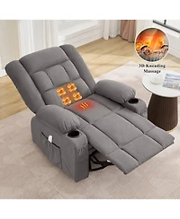 Clihome Kneading Massage Rocker Recliner Chair with 4-Point 3D and Heat for Living Room Rocking Function
