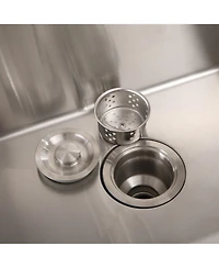 flynama 24inch Silver Brushed Stainless Steel Washing Sink with Faucet Hoses Drain Head Only 12 Gauge Noise Reducing Pads