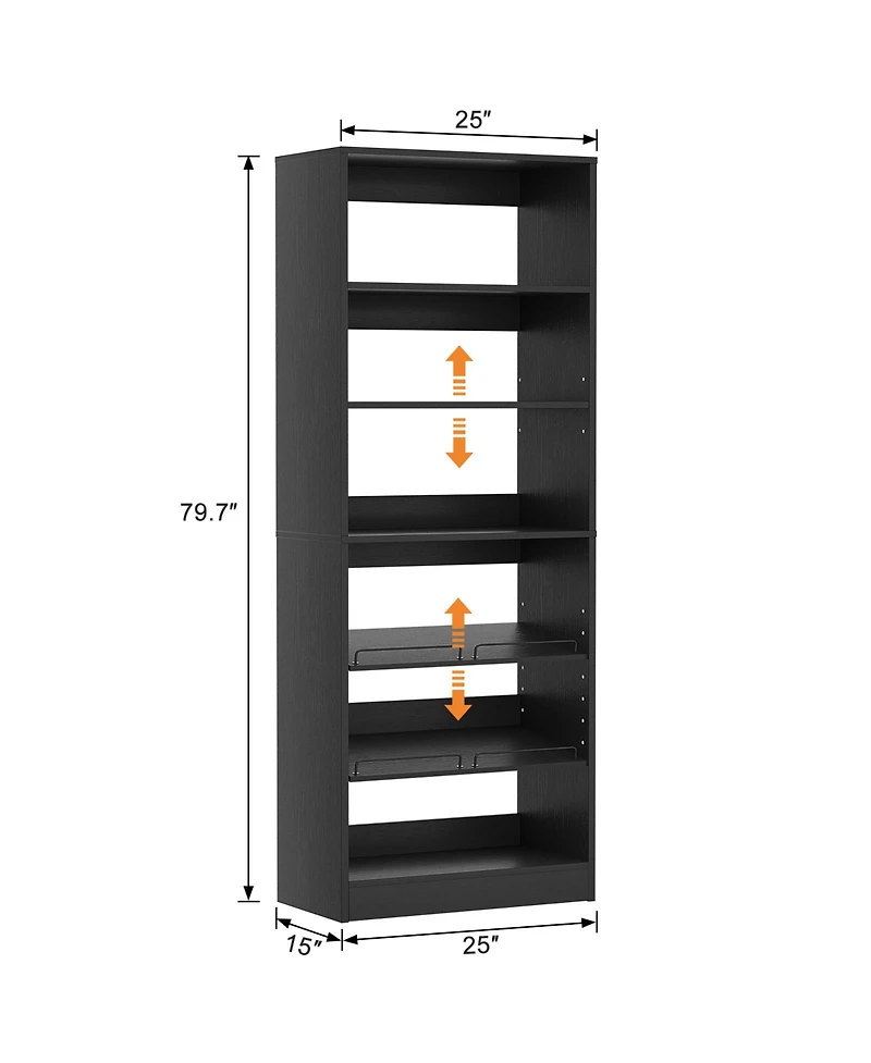 Aheaplus Closet Organizer with Adjustable Shoe Shelves