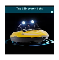 Bruce & Shark 2.4GHz Rc Jet Speedboat, 10 mph High-Speed Racing Boat with Safe Enclosed Propeller
