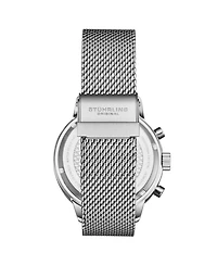 Stuhrling Chronoport 4082 Men s Quartz Chronograph Watch, 44mm Stainless Steel Mesh Bracelet
