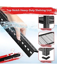 Lovmor 4-Tier 60 in W x 60 in H x 24 in D Adjustable Heavy Duty Metal Shelving Unit