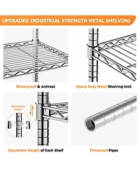 5-Tier 48 in W x 72 in H x 20 in D Height Adjustable Garage Wire Shelving Unit