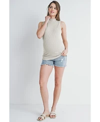 Hello Miz Maternity Sleeveless Mock Neck Tank Top