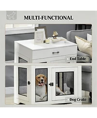 Aostirmotor Dog Crate with 2 Doors in Cream White