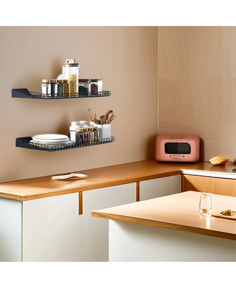 Lugo Garage Wall Shelves 24"x12", Black, 2 Pack