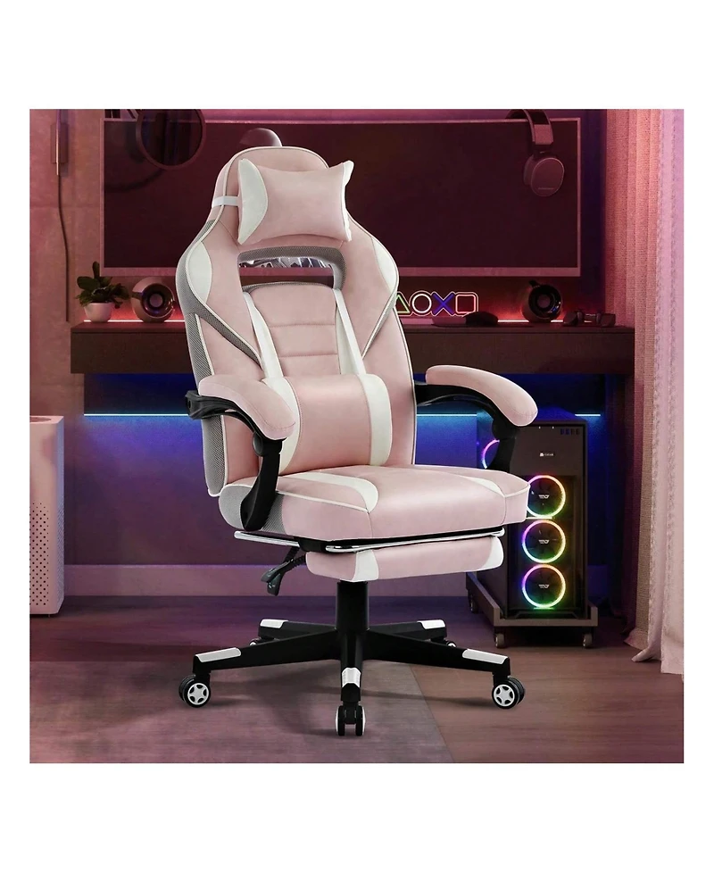 Gaomon Video Gaming Chair With Massage Lumbar Support And Footrest Height Adjustable Big And 50.3inch Tall Ergonomic Pu Leather