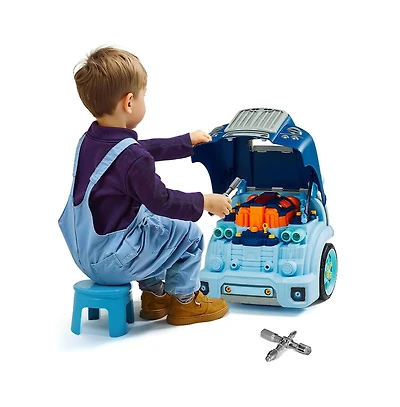 Slickblue Kids Engine Toy with 60 Pieces and Removable Car Repair Parts