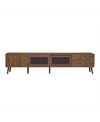 sumyeg 76" Storage Cabinet Tv Stand with Glass-Door Media Console with Wood-Grain