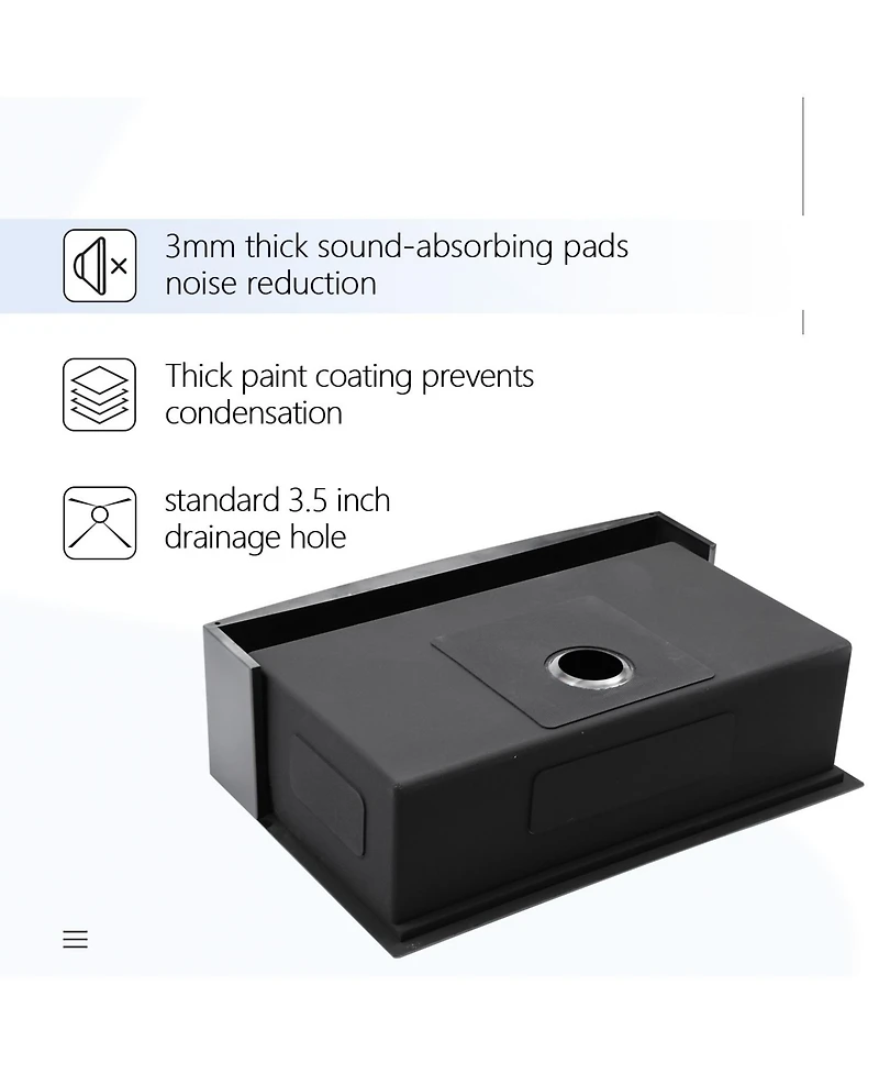 flynama 30x22x10inch Gunmetal Black Farmhouse Kitchen Sink Workstation Apron Front Stainless Steel